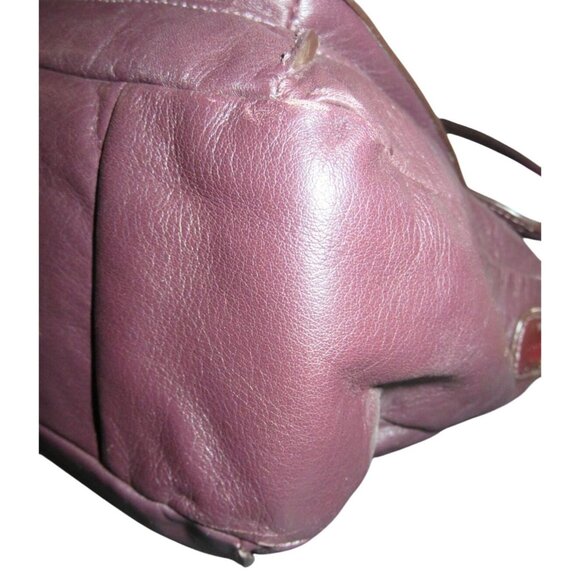 Coach 2011 Kristin Spectator Ostrich Embossed Mixed Leather Flap Purple Bag - Picture 8 of 15